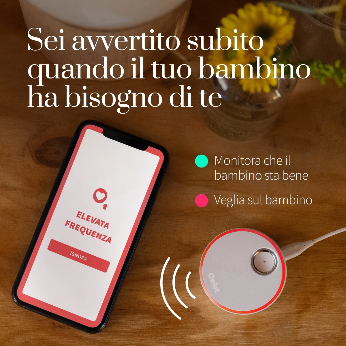 Baby monitor Smart Sock 3 di Owlet con misurazione dei valori di ossigeno e frequenza cardiaca