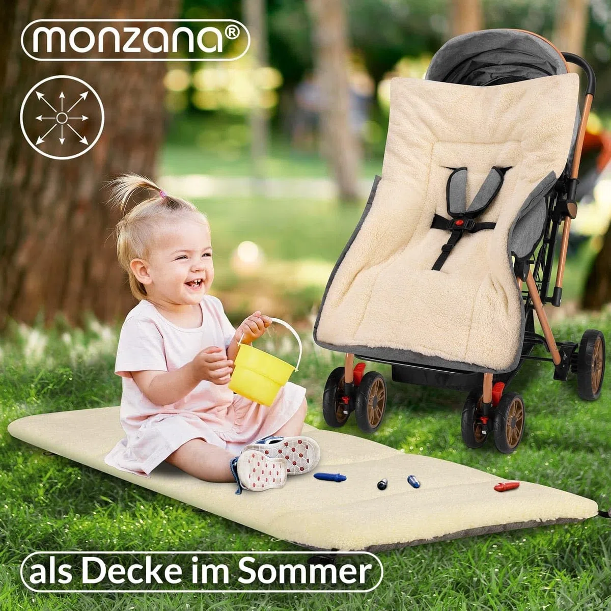 MONZANA® Sacco Nanna Passeggino Invernale Copertina Termica Neonato Accessori Coprigambe Termico Ovetto Bambini Coperta Calda Scaldamani Fasciatoio