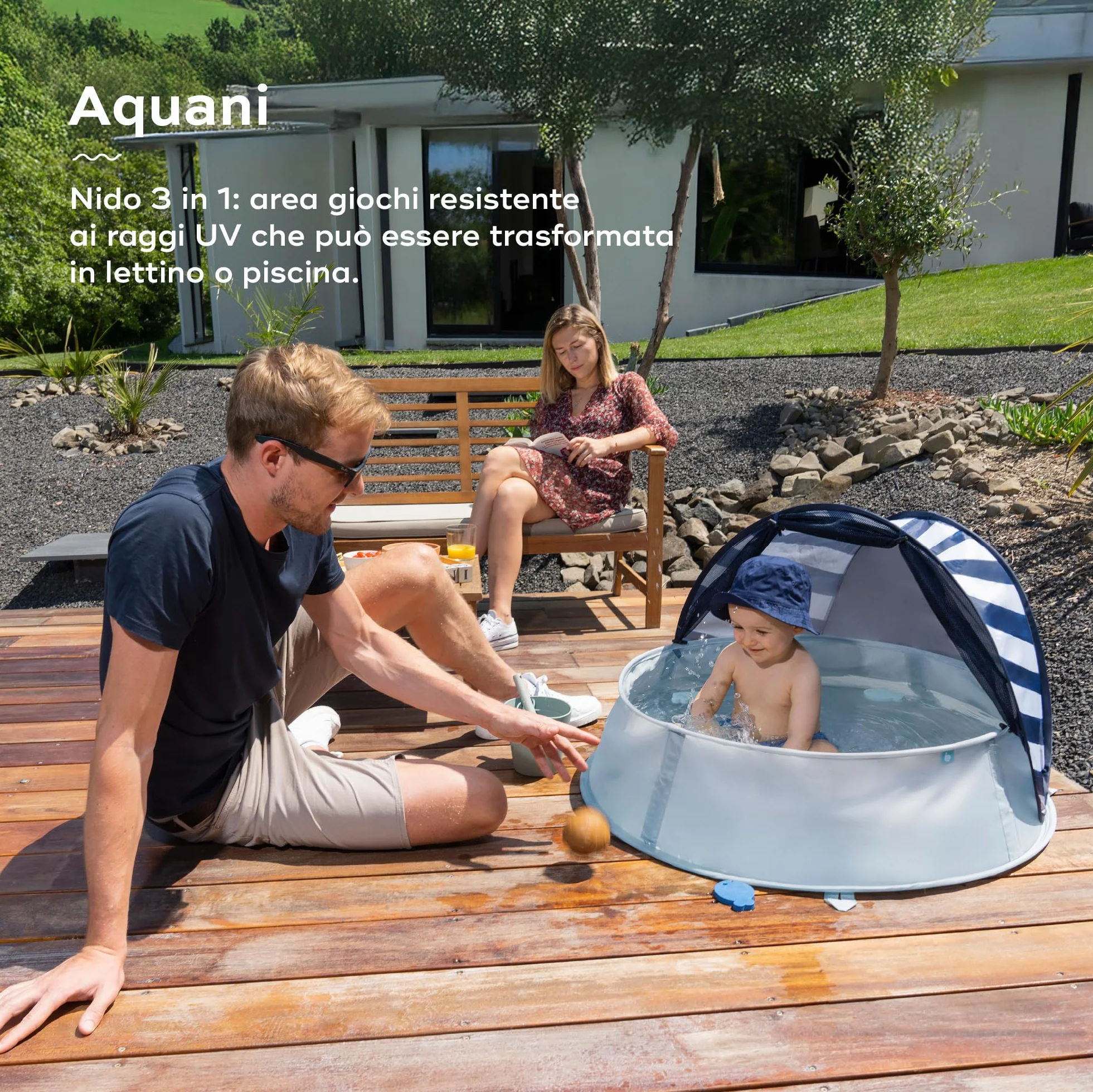 Babymoov Aquani Box Giochi & Piscina anti-UV SPF 50+ Marinière