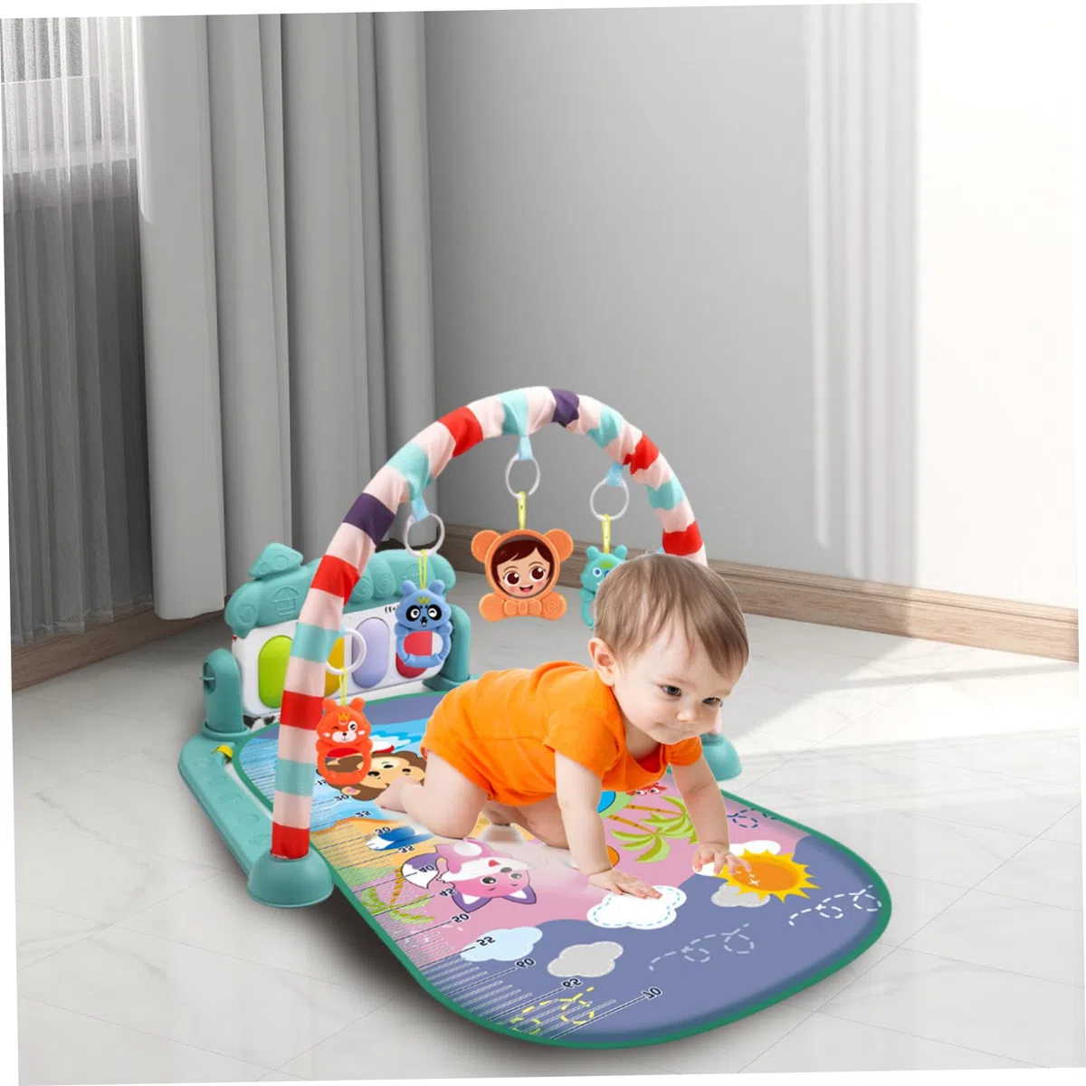 Centro attività per Bambini con Musica e Luce Tappetino da Gioco per palestrina Facile e Sicuro con Pendente a sonaglio