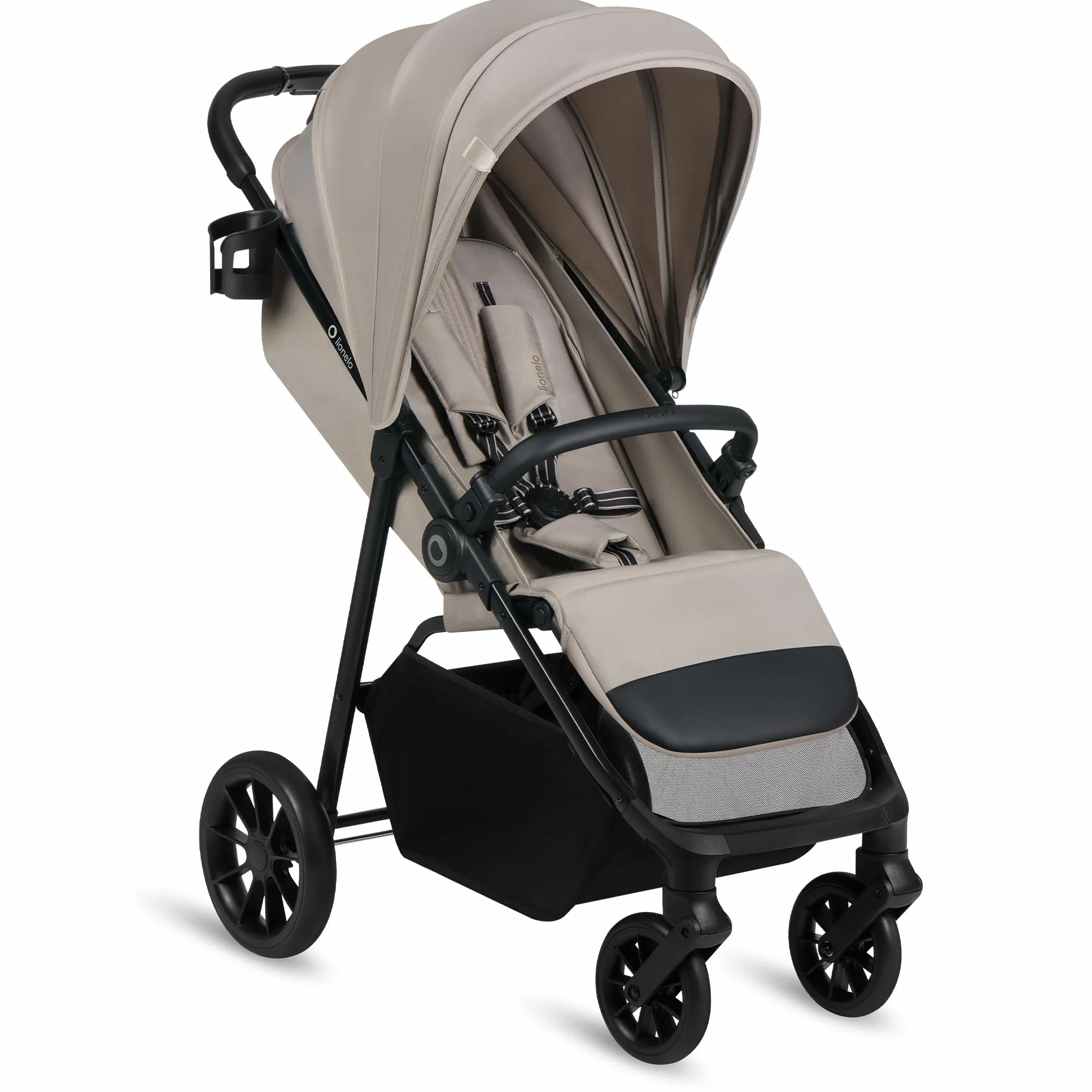 LIONELO EMERALD Passeggino Leggero Compatto Pieghevole Bambini 22 kg 4 anni Chiusura una Mano Ruote EVA Schienale Reclinabile Cappottina Impermeabile XXL UPF50+