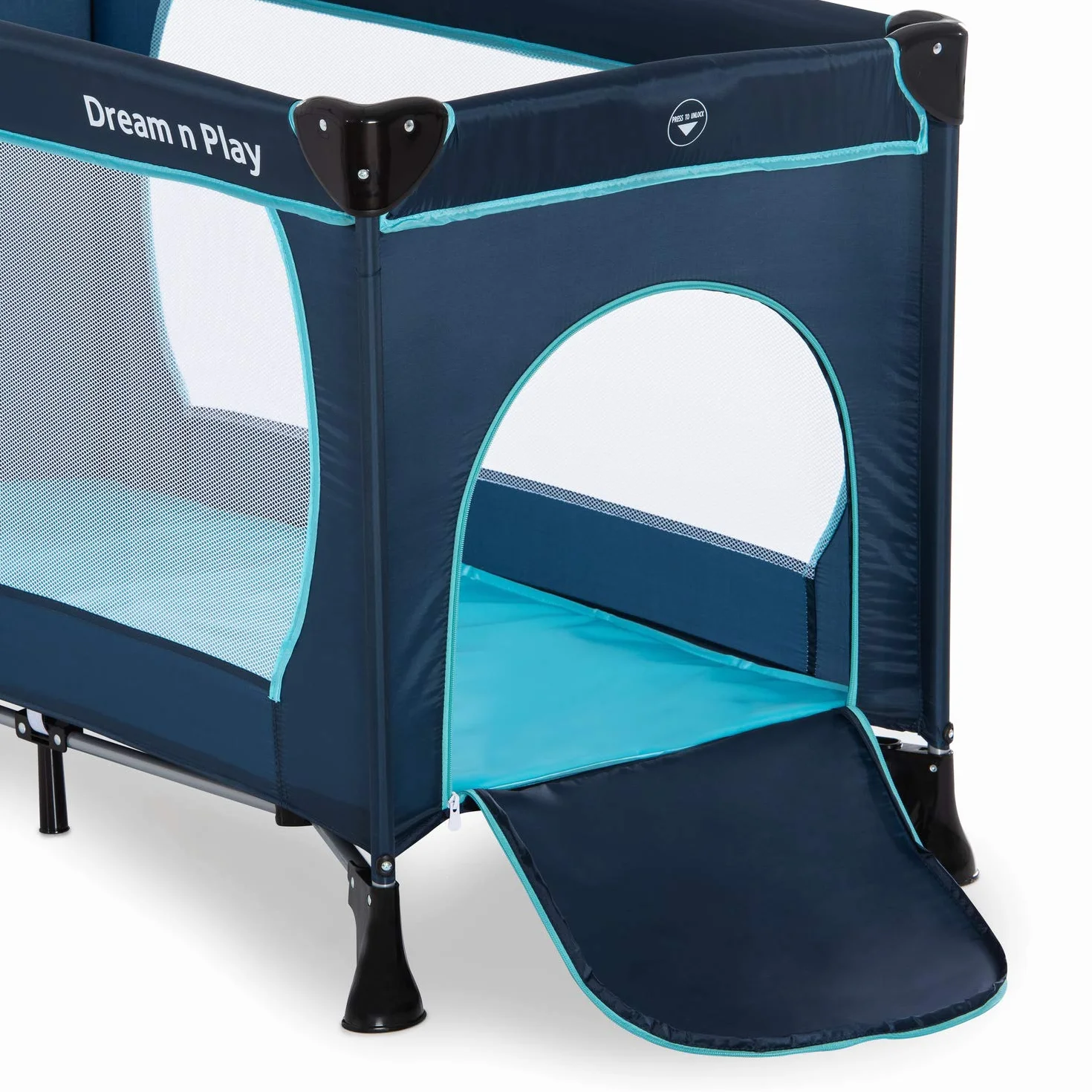 Hauck Lettino da Viaggio Dream N Play Plus 60x120cm Culla Neonato 15kg Navy Aqua
