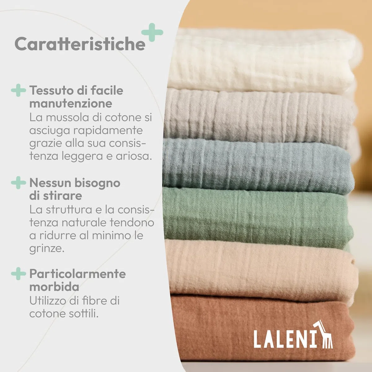 Laleni Copripiumino Lettino Neonato 100x135cm - Set Lenzuola Culla Neonato in Cotone - Lenzuolo 100x135cm + Federa 40x60cm - Certificato OEKO-TEX - Verde