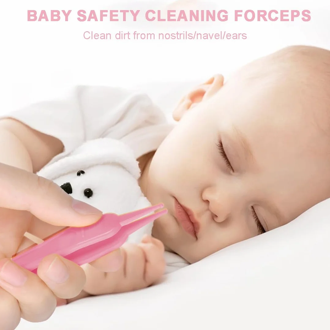 WeddHuis 4 Pezzi Baby Nose Pinzette, Plastica Pinzette Nasali per Bambini, Strumento per la Pulizia del Bambino Naso, Pinzetta di Sicurezza con Testa Tonda