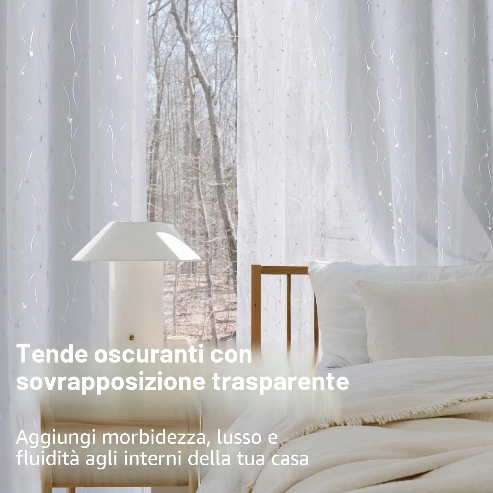 BGment Tende Oscuranti Bianche a Doppio Strato con Occhielli Argentati, Pannelli Isolanti Termici 2 Pezzi
