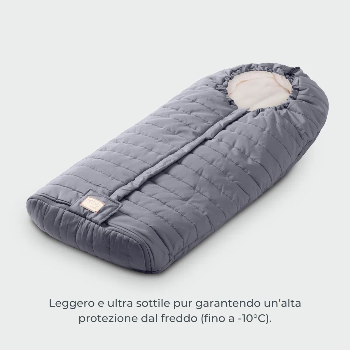 Nuvita Moovo 9658 Junior Slender | Sacco universale per passeggino | Massima Protezione dal Freddo da 6 a 36 Mesi (100cm) |Ultra Sottile, Leggero e Protettivo fino a -10°C | Pistacchio