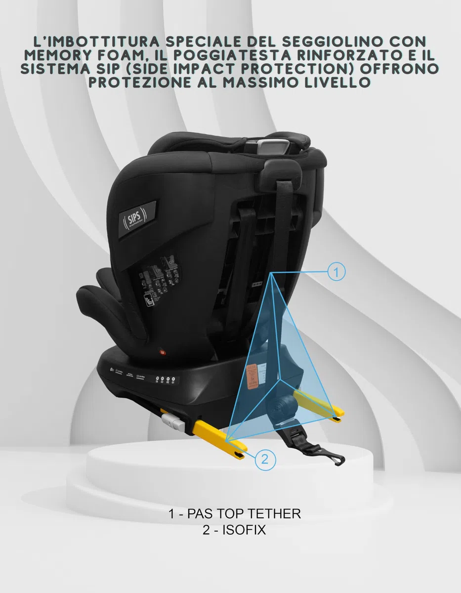 KidsZone Seggiolino Auto 0-36 kg Isofix i-Size, 40-150 cm - Seggiolino Auto Girevole 360 per Bambini Gruppo 0/1/2/3 - Top Tether, Reclinabile 5 posizioni, Regolabile in Altezza