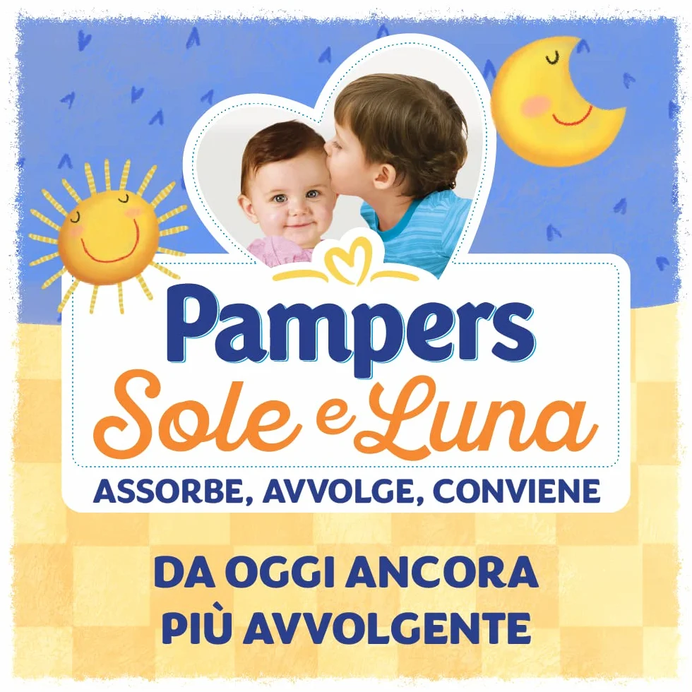 Pampers Sole e Luna Pannolini Maxi, Taglia 4 (7-18 kg), 136 Pannolini