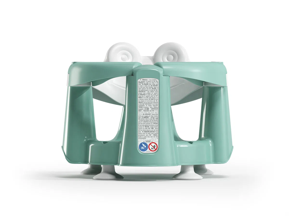OKBABY - Crab - Seggiolino da Bagno apribile per Bagnetto Neonato 6-15 Mesi (13 kg) - Azzurro