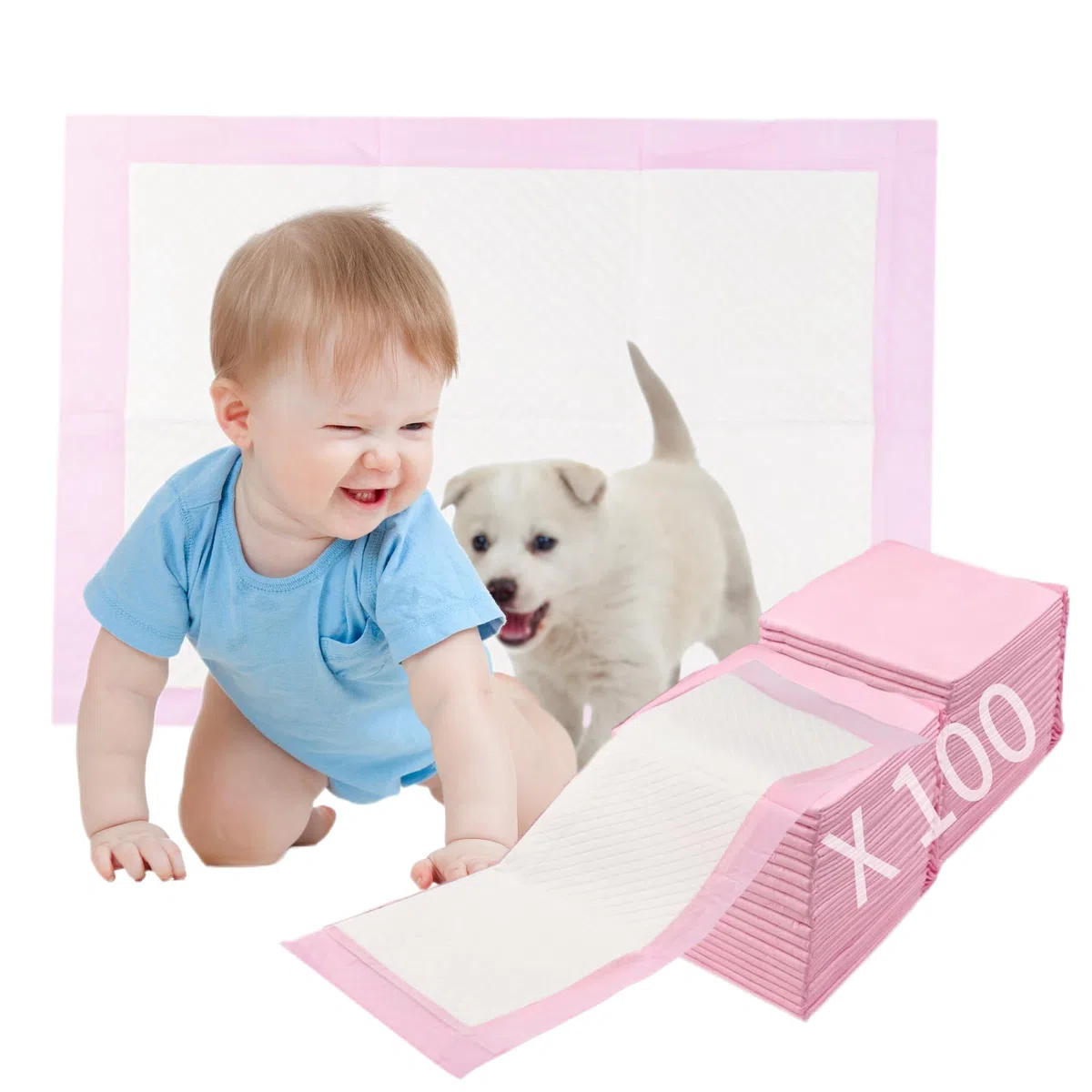 100 materassini per incontinenza per bambini, usa e getta, 33 x 45 cm, per bambini, per il viaggio, igienico con super assorbente, morbido, impermeabile, traspirante
