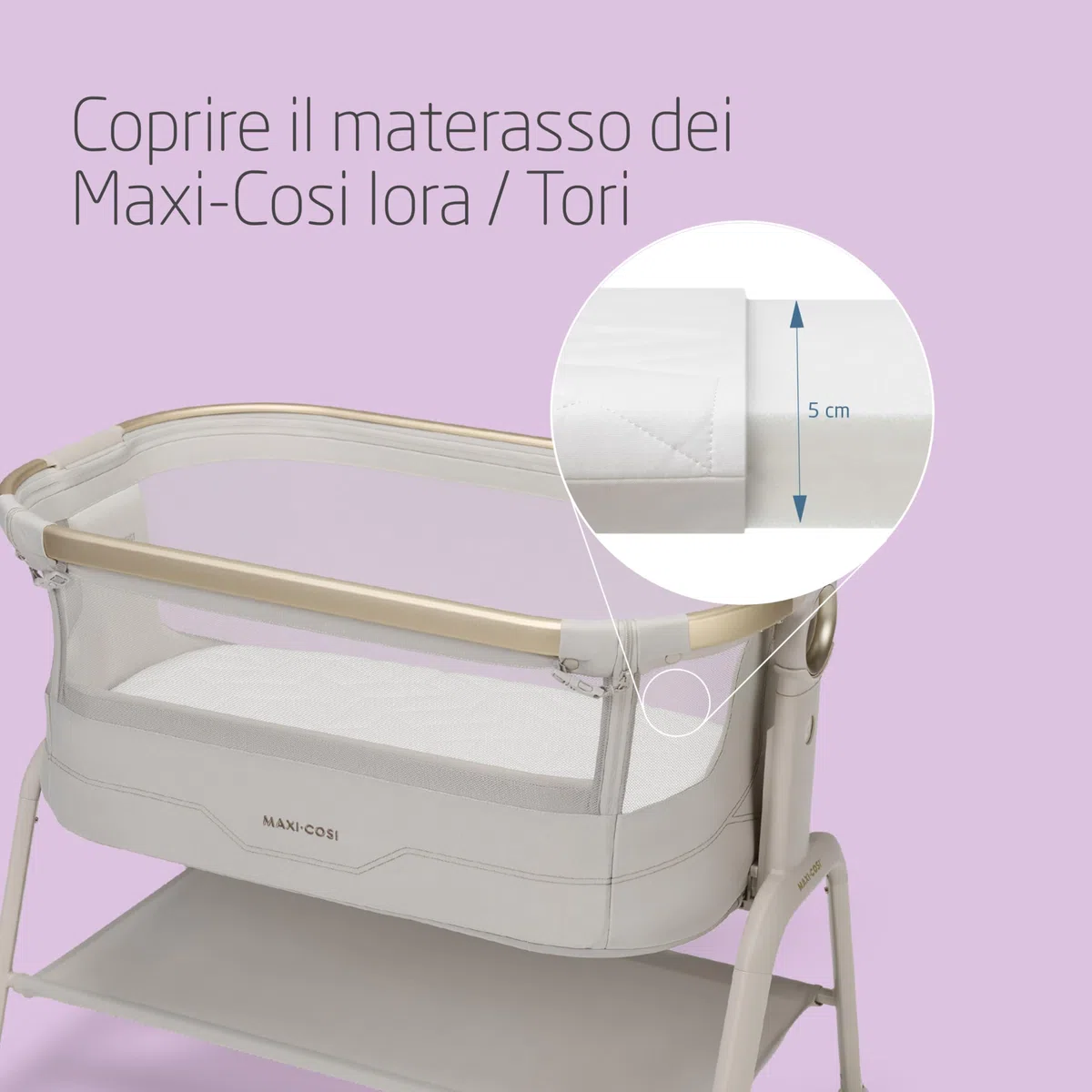 Maxi-Cosi Iora Lenzuolini Impermeabili, Biancheria da Letto per Lettino, Coprimaterasso Impermeabile e Lenzuola con Angoli per Culla Co-sleeping Maxi-Cosi Iora e Tori, Set da 2, Bianco