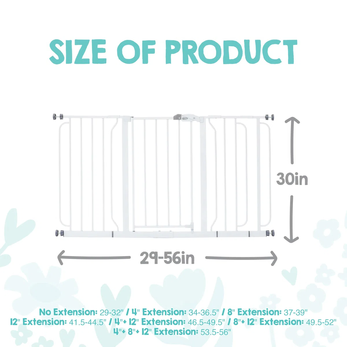 Regalo Supporto a pressione per cancelletto di sicurezza ad ampia portata con 3 kit di estensione inclusi (148 cm)
