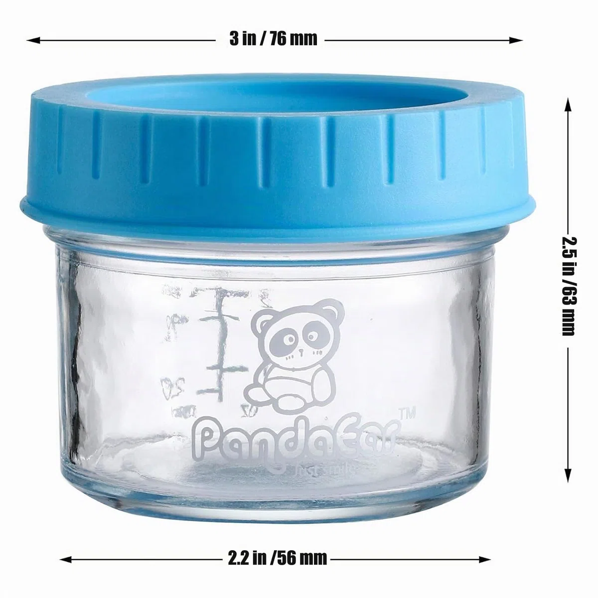 PandaEar (confezione da 12 barattoli di vetro per alimenti per bambini | Conservazione del congelatore per piccoli contenitori riutilizzabili da 4 once con coperchi ermetici a prova di perdite