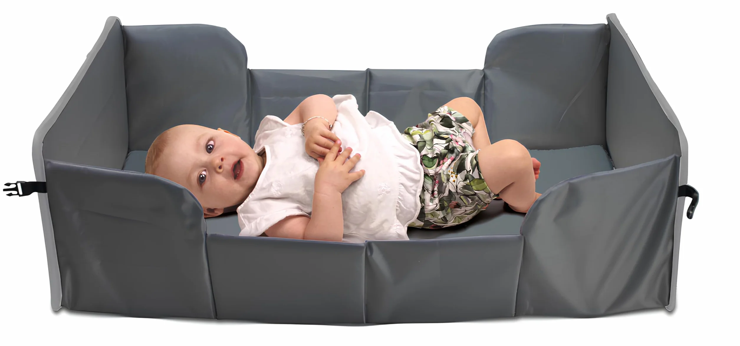 Dooky Original Traveller - lettino pieghevole per bambini - super leggero, tasche esterne, 41 x 74 cm (assemblato) /41 x 26 cm (piegato), 100% poliestere, nero