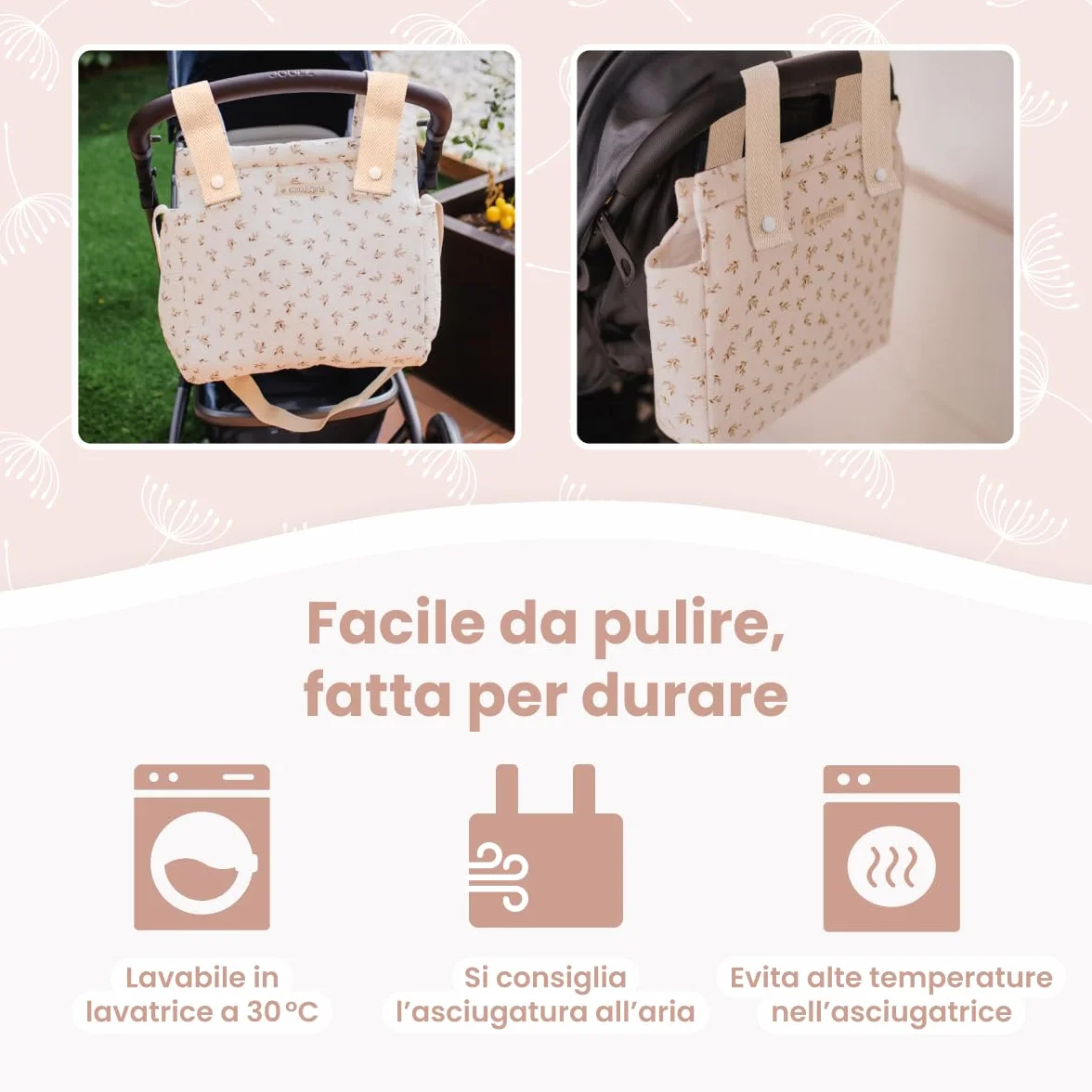 MIMUSELINA Borsa Passeggino Universale per Neonato con Ampia Capacità