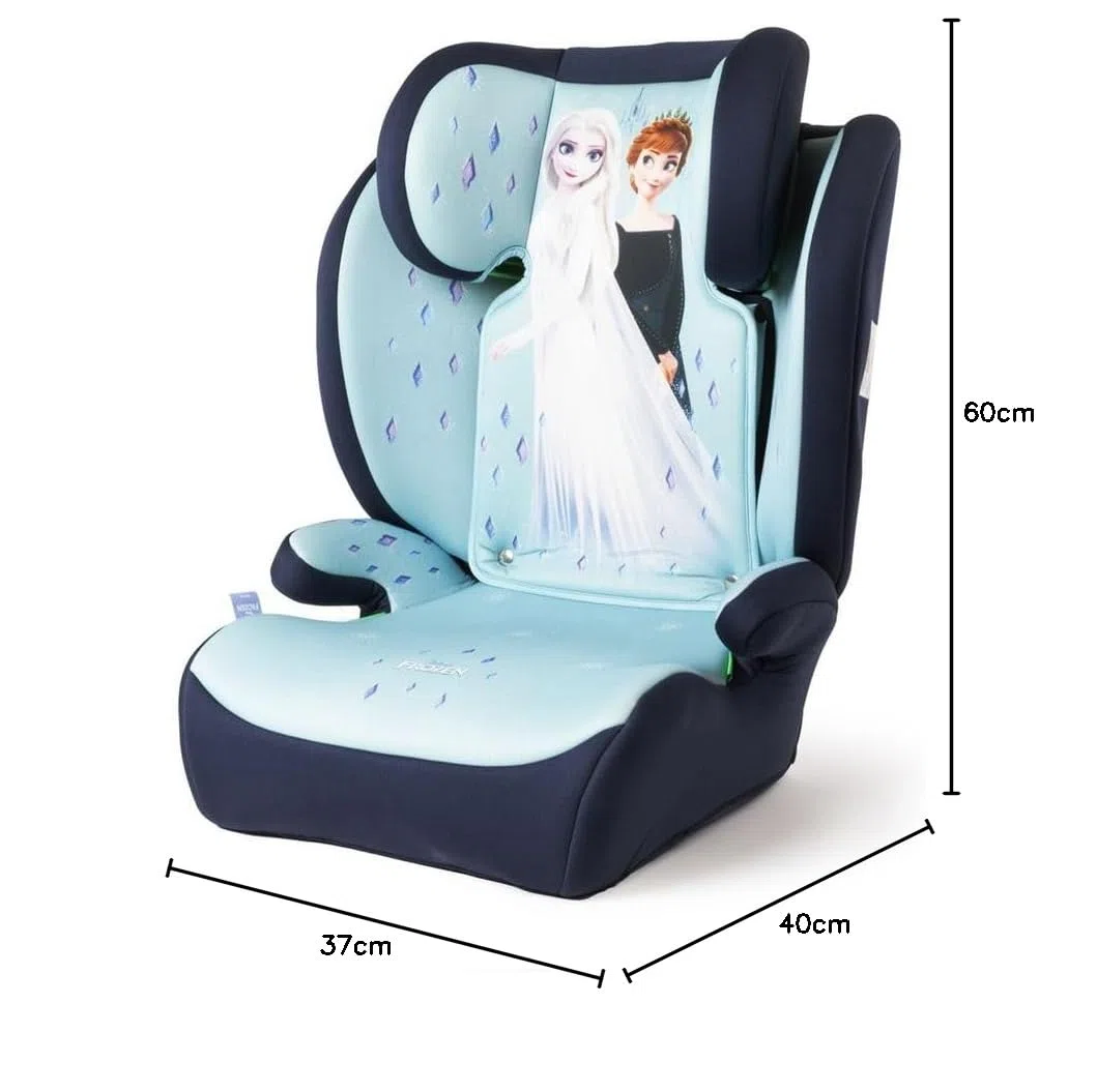 Disney Frozen i-Size, Seggiolino auto bambini 15-36 kg (3,5-12 anni), 100-150 cm, Gruppo 2/3, si installa con cintura a 3 punti, azzurro