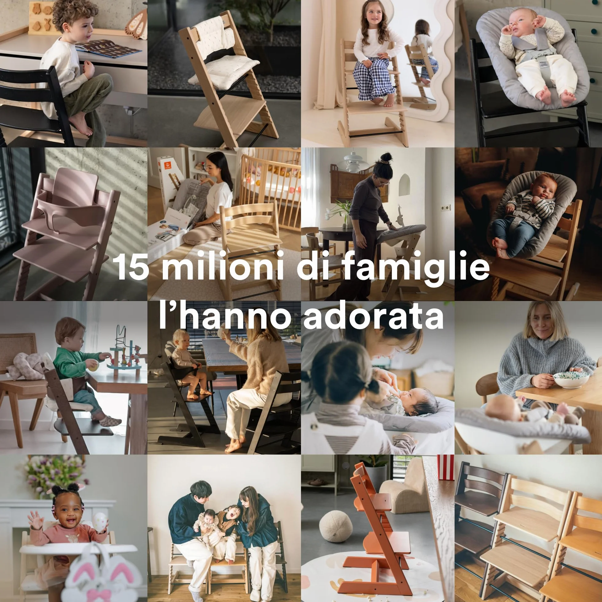 Sedia Tripp Trapp Stokke Naturale - Sedia evolutiva regolabile per neonati, bambini e adulti - Modello classico
