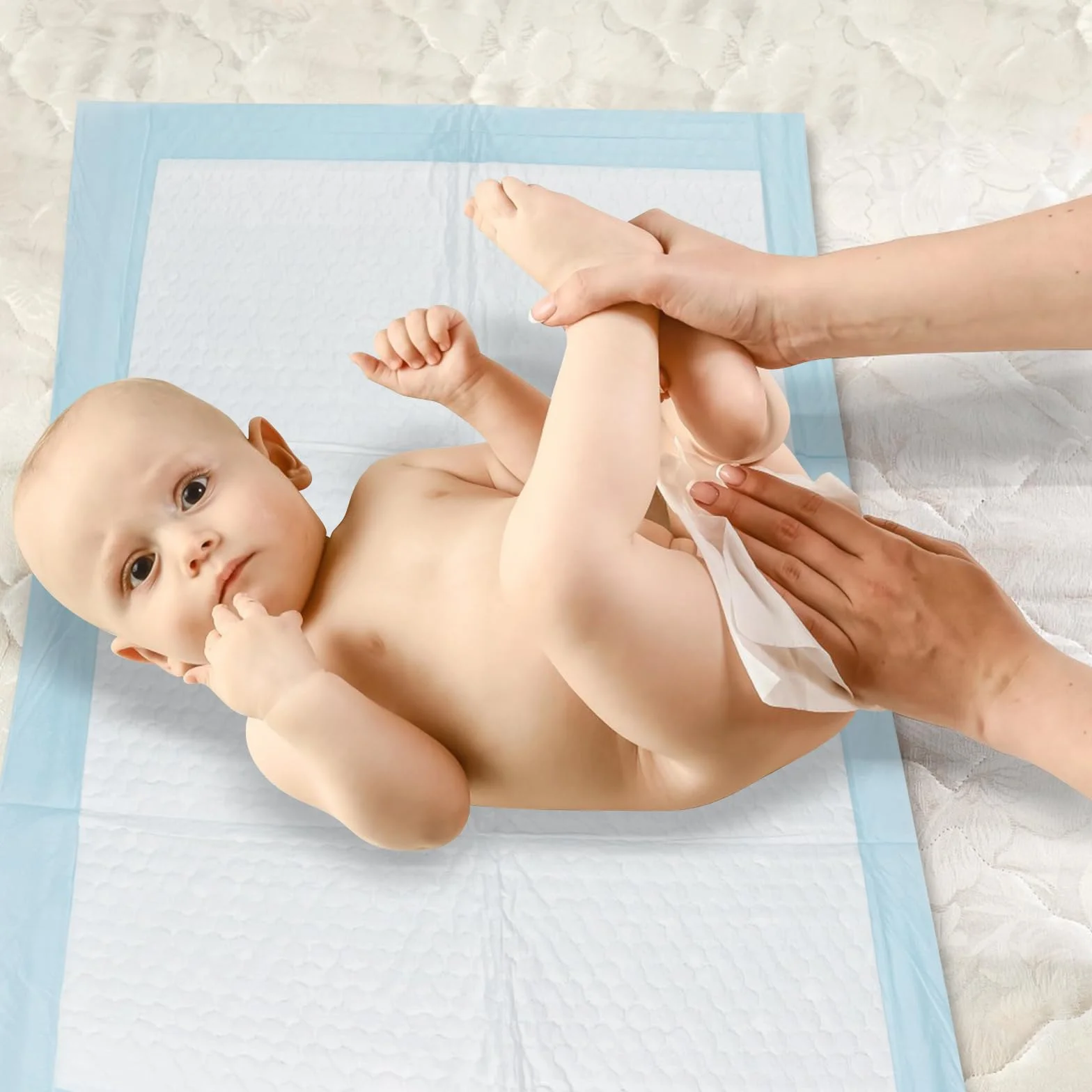50 Pezzi Traverse per Fasciatoi Monouso, 60 × 40 cm Traversine Neonato Fasciatoio, Getta e Getta Multiuso, Uscinetti per Cambio Incontinenza, Ultra Morbido, Super Assorbente, Impermeabile
