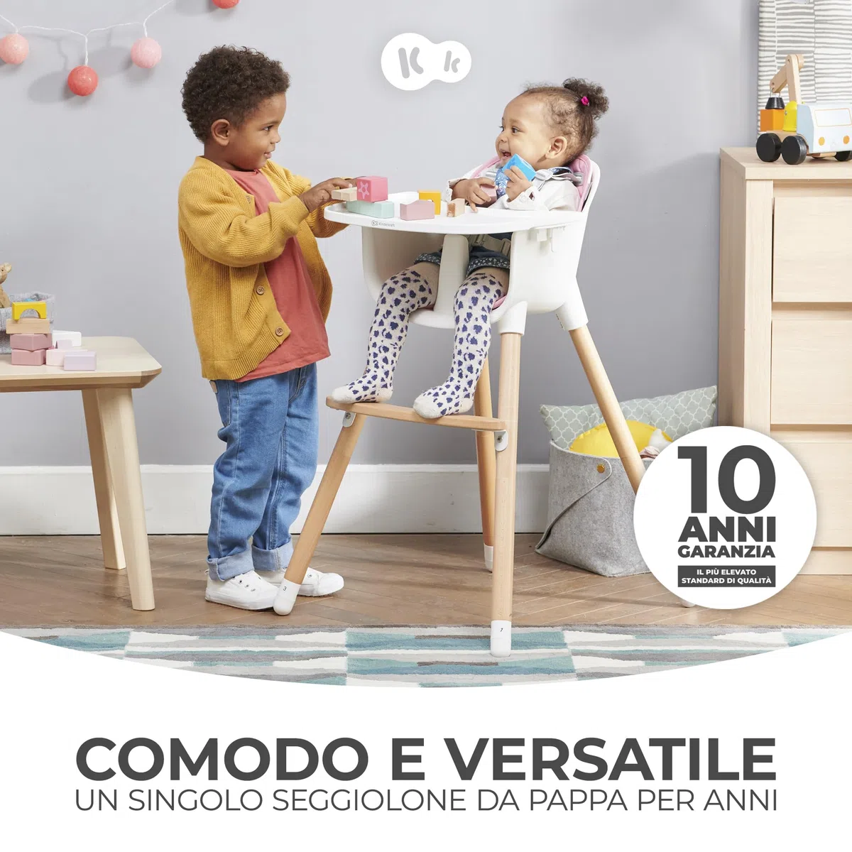 Kk Kinderkraft Seggiolone Pappa Sienna, Rialzo Da Sedia, Da 6 Mesi Fino 4 Anni, Grigio, ‎32.90 x 44.50 x 36.29 CM