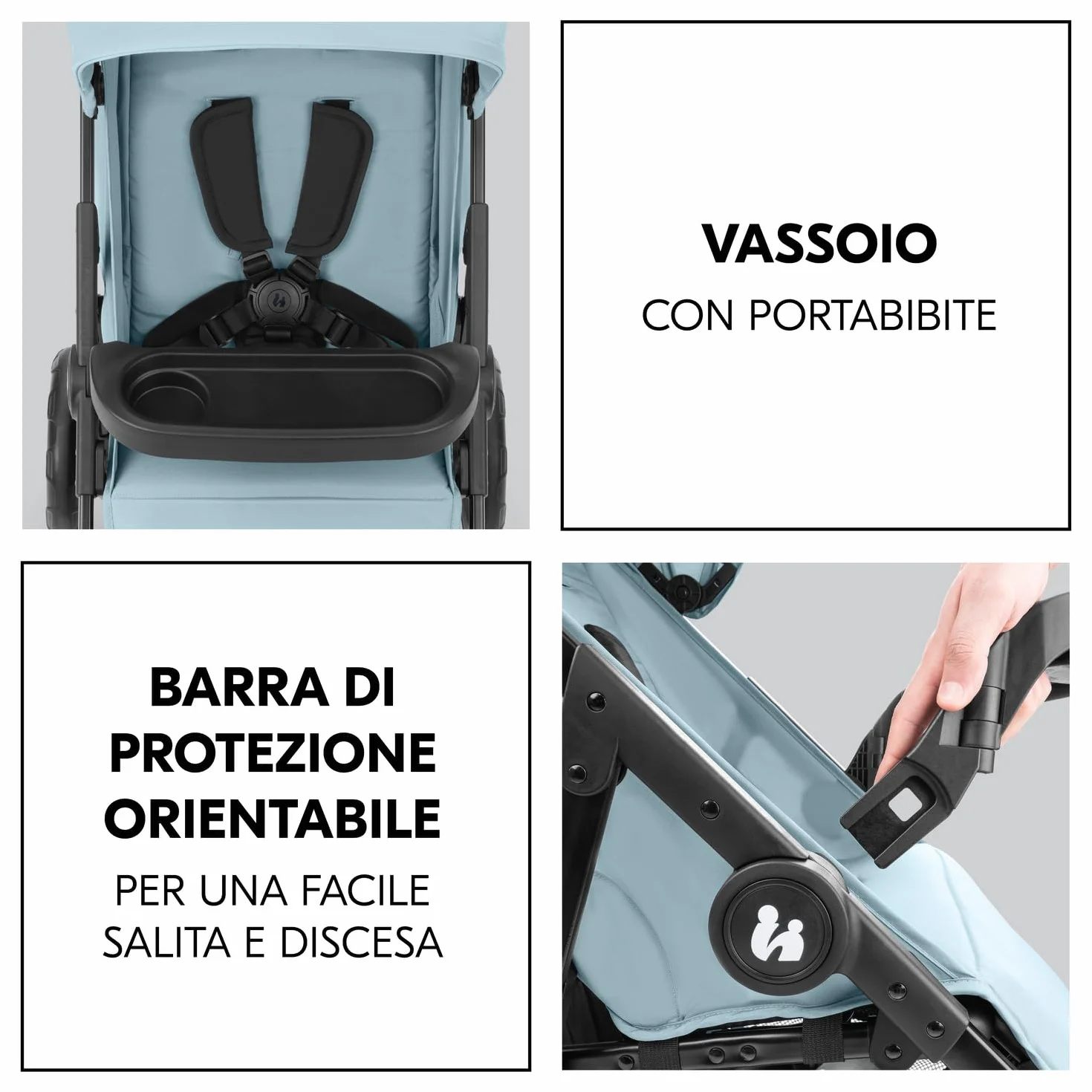Hauck Passeggino Leggero Shop N Care Reclinabile UPF 50+ Cesto XL Dusty Blu