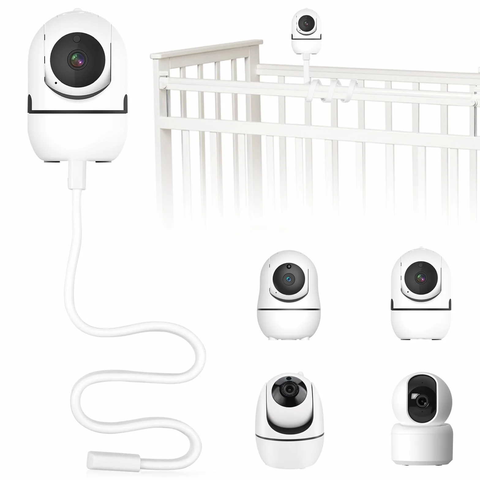 Supporto Baby Monitor Universale Bianco per Culla Rierousy