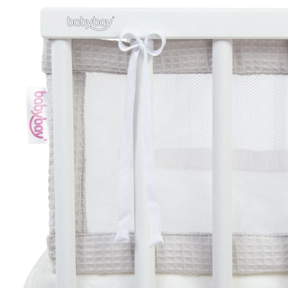 babybay Paracolpi in rete a nido d'ape, adatto per modello Maxi, Molle, Comfort e Comfort Plus, bianco