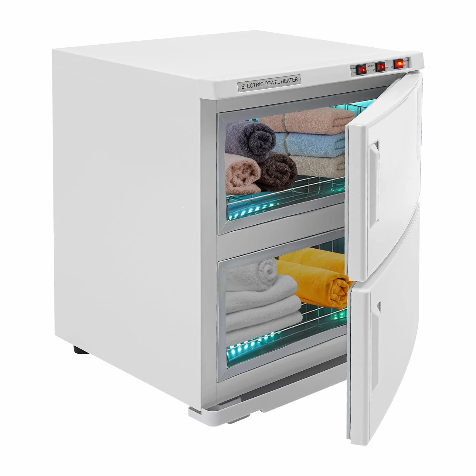 Portasciugamani a 2 porte 50L riscaldatore sterilizzatore UV armadio caldo cosmetici compresse