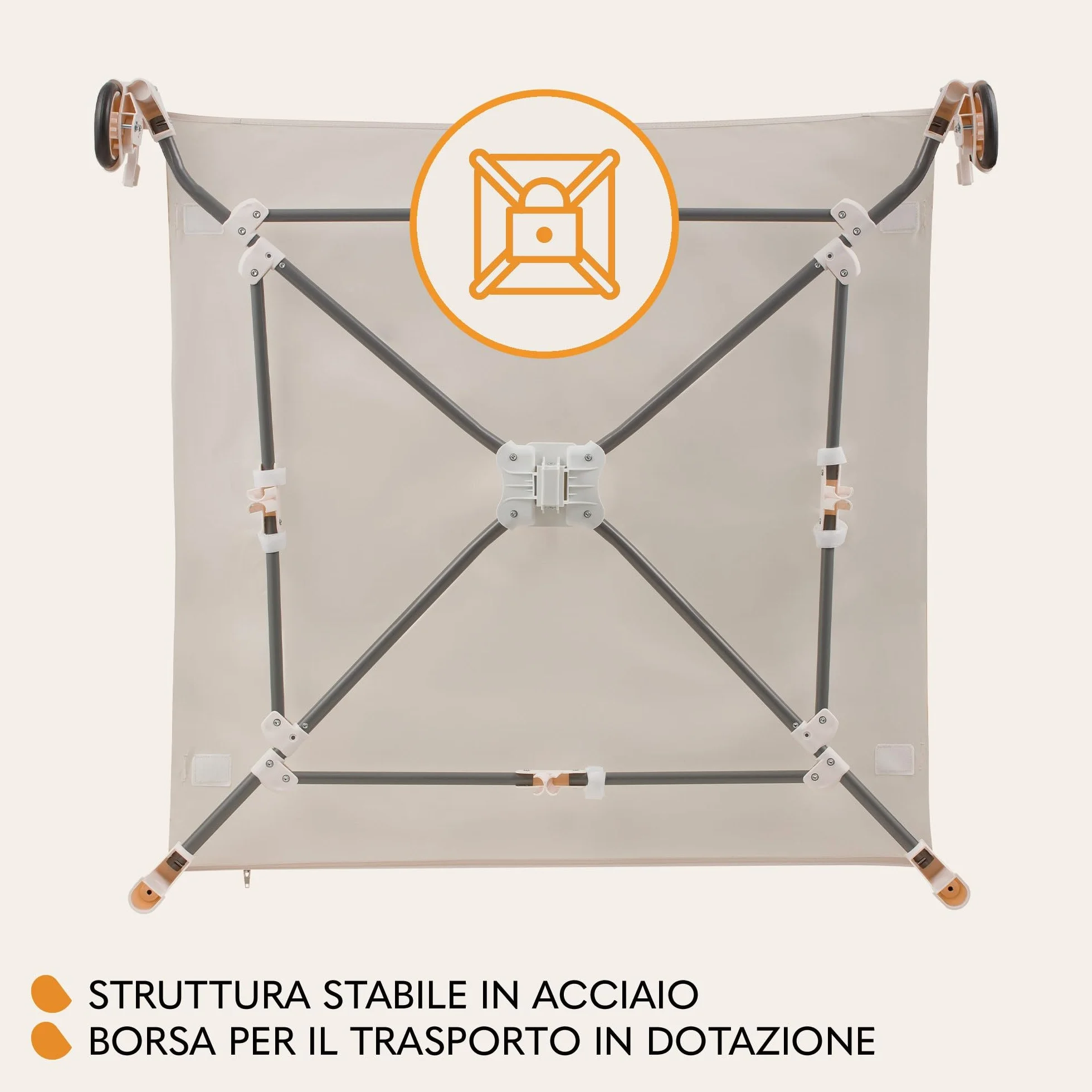 Lionelo BONNIE Box bambini pieghevole 100x100cm 15kg Lettino per neonati da viaggio