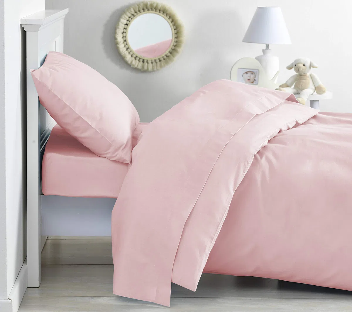 P'tit Basile - Copripiumino per bambini 75 x 120 cm o 80 x 120 cm - 100% cotone biologico - rosa cipria - Certificato senza sostanze chimiche o nocive - Lettino culla 60x120 70x140