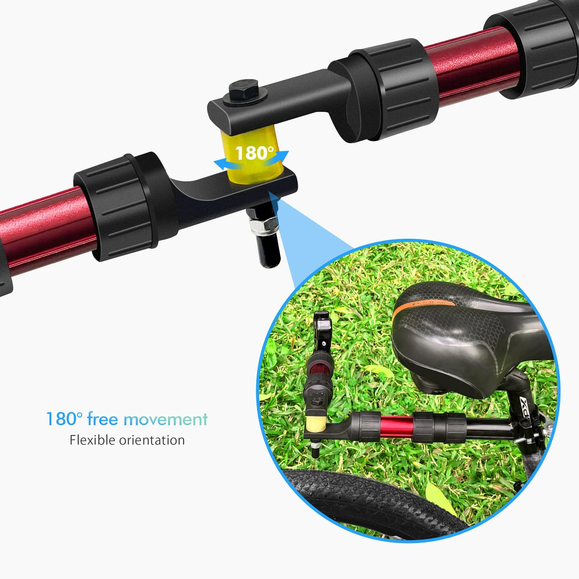 Mimoke Adattatore per Rimorchio per Bicicletta Nylon 27-32 mm Modulare con Smorzamento Sterzo