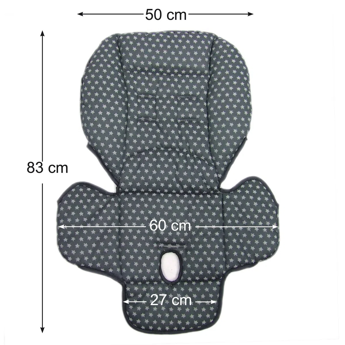 BambiniWelt - Rivestimento di ricambio per cuscino Peg Perego Prima Pappa Diner Stelline (stelle grigie scuro)