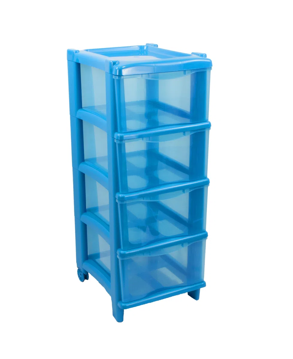 Gio'Style Cassettiera Essential Cassie Bimbo | 4 Cassetti | Azzurro | H 76 cm | Made in Italy
