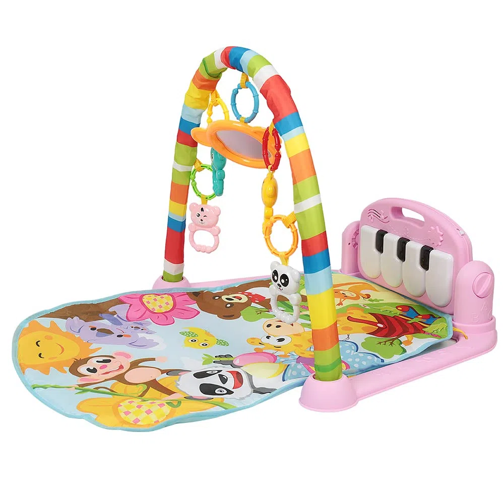 HUOLE 5 in 1 Baby Gyms Play Mats con Giocattoli Colorati e Musica Deluxe Gym, Baby Play Mat Ottimo per Imparare e Giocare Durante Il Tempo Sveglio, Baby Playmat Activity Play Gym per 0-36