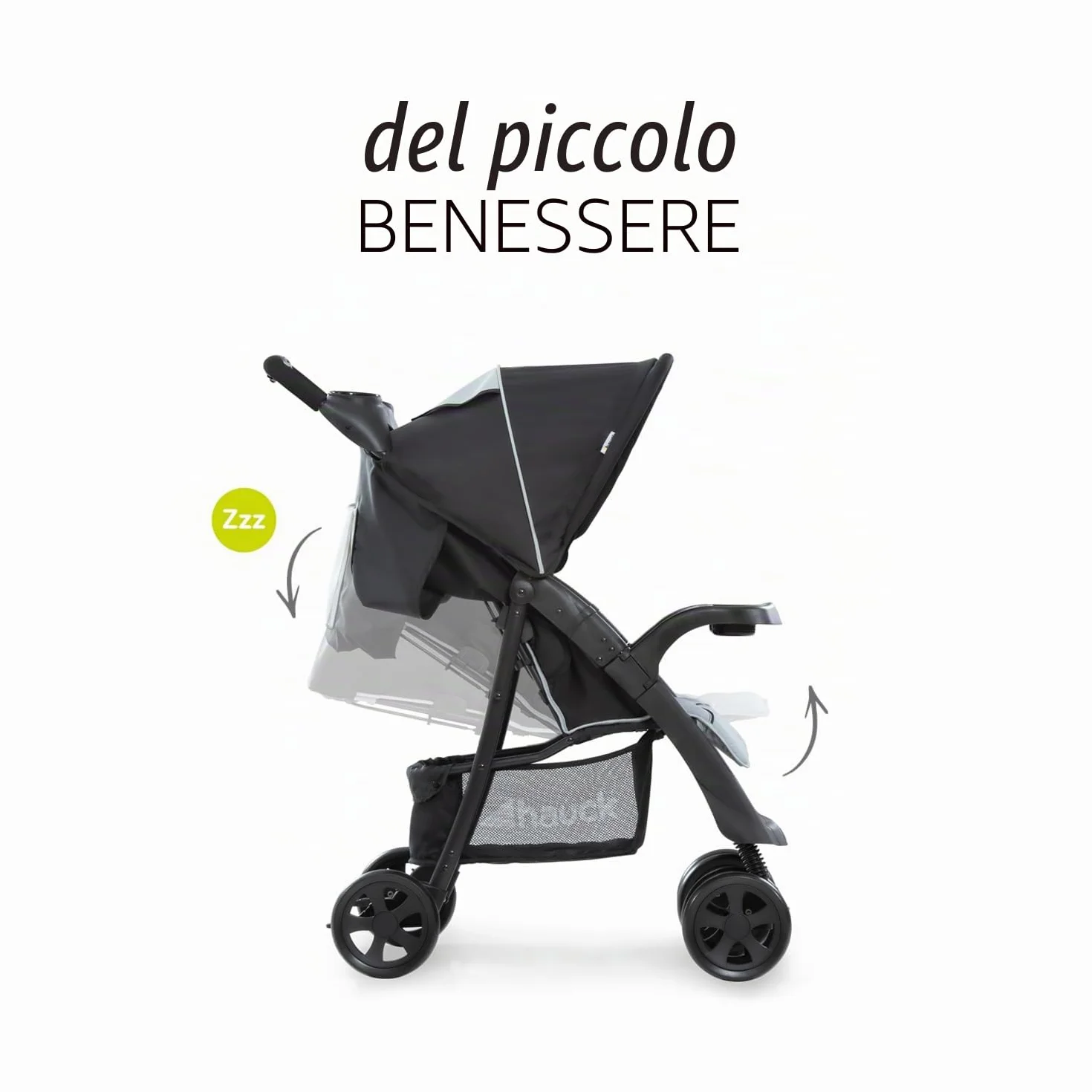 Hauk Passeggino Shopper Neo 2 Compatto dalla Nascita fino a 22 kg Pieghevole Nero, Argento