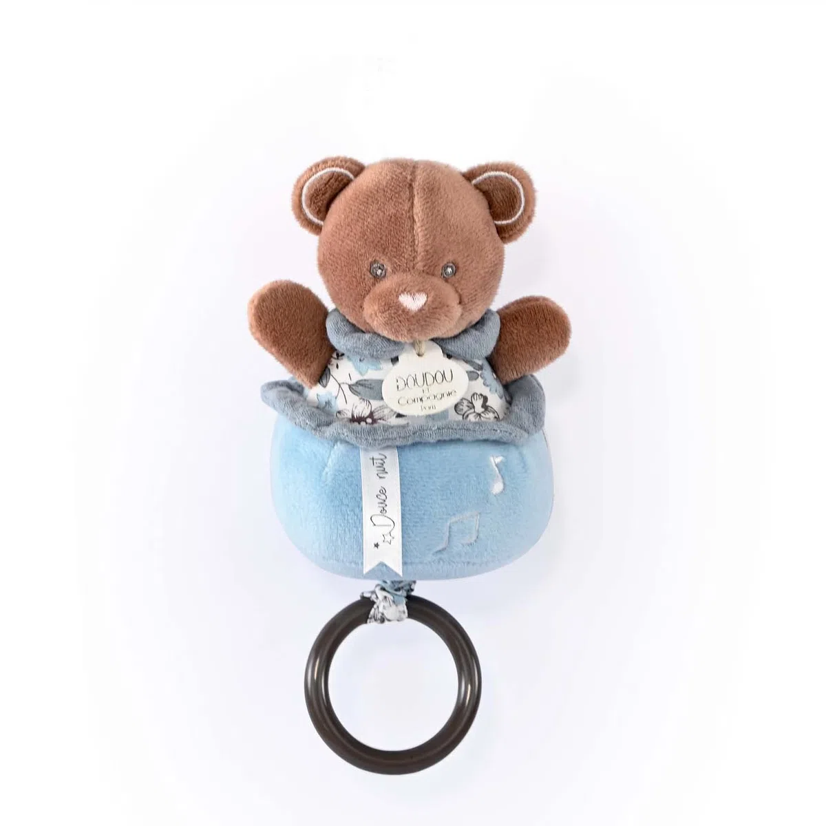Doudou et Compagnie - Boh'aime - Carillon per la musica con orso, blu, 20 cm, regalo per la nascita - Bella confezione regalo - DC4024