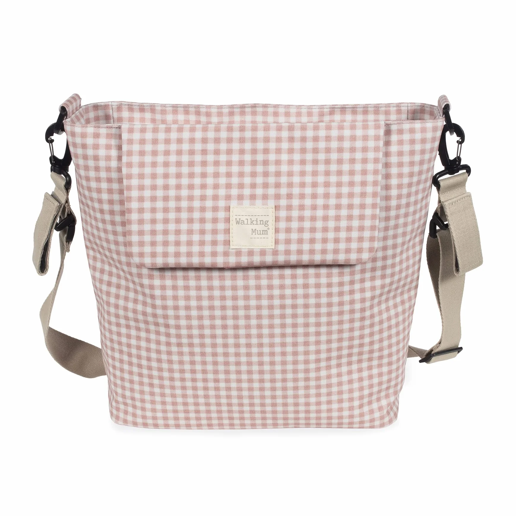 Borsa fasciatoio Walking Mum I Love Vichy rosa 42 x 36 x 13 cm