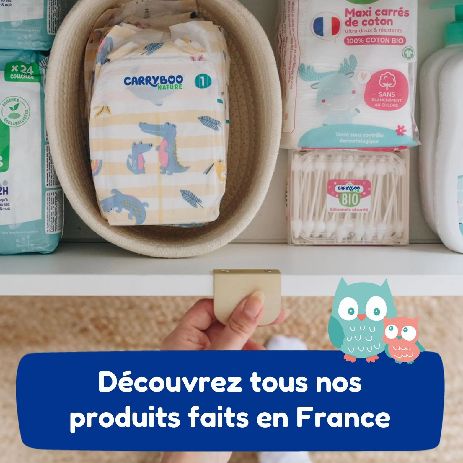 CARRYBOO - Piazza cotone bambino - 100% biologico - Pelle normale e sensibile - Set di 6 - Ultra morbido e resistente - Ipoallergenico - Sbiancato senza cloro - Per tutta la famiglia - Confezione di