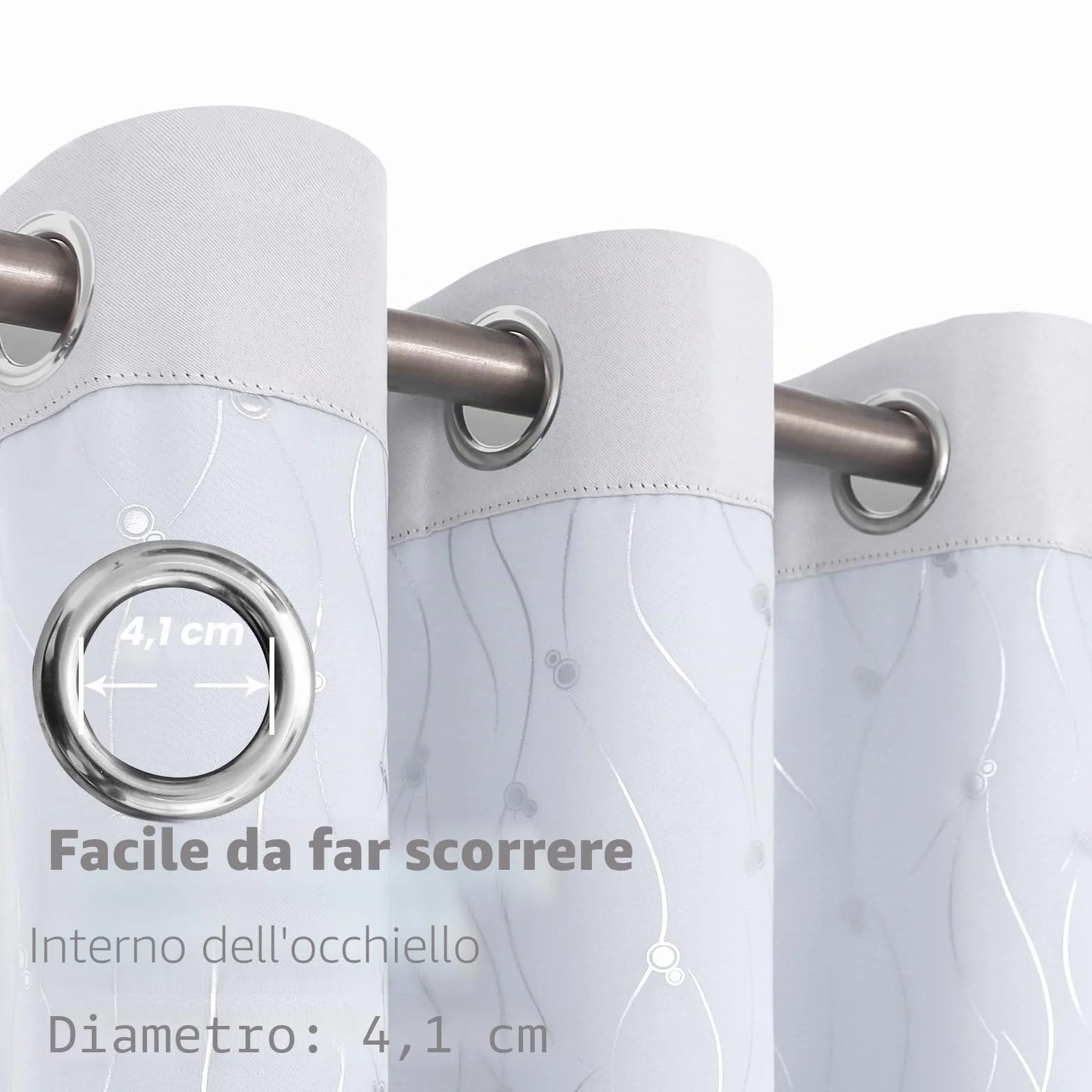BGment Tende Oscuranti Bianche a Doppio Strato con Occhielli Argentati, Pannelli Isolanti Termici 2 Pezzi