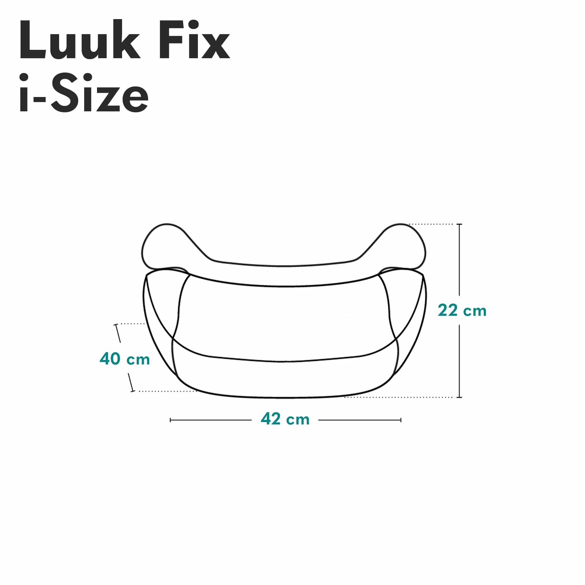 LIONELO Rialzo Auto per bambini LUUK FIX I-Size, Facile Installazione ISOFIX o/e cintura, 125-150 cm 22-36kg Leggero, Comodo, Indicatori, Schiuma Adattiva, Traspirante Lavabile, Car Booster, Braccioli