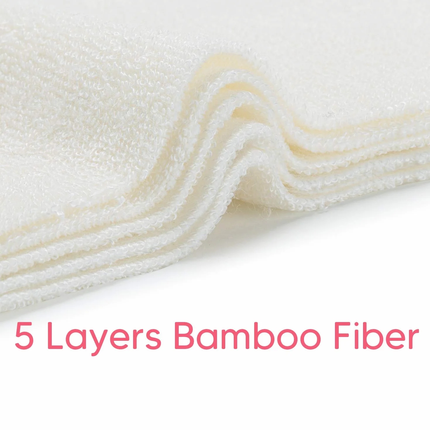 Damero Inserti per Pannolini con Wetbag (12 pezzi), Inserto Assorbente per Pannolini lavabili, 5 Strati, Fibra di Bambù