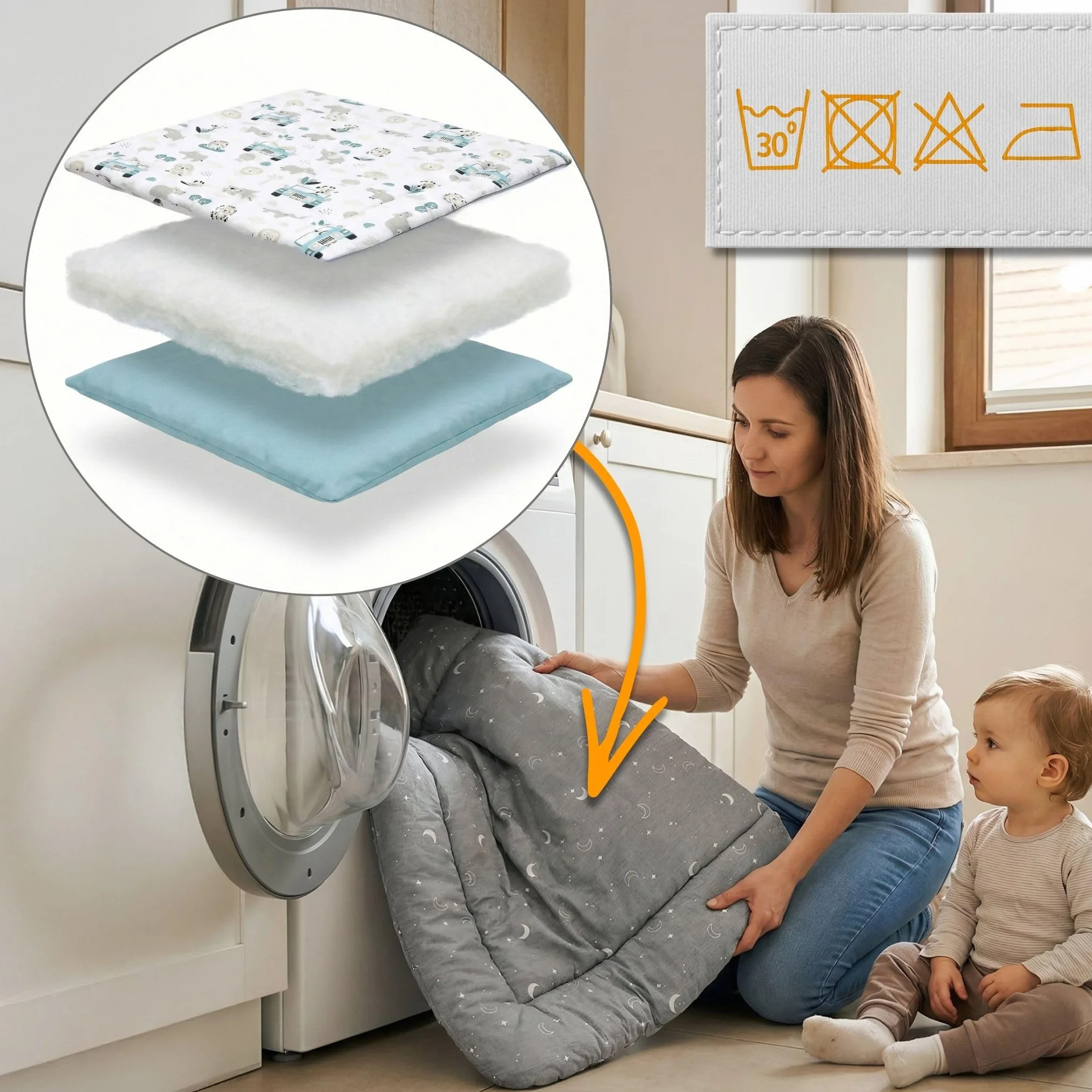 Tappeto gioco bambini gattonare Oeko-Tex 100 cm Safari