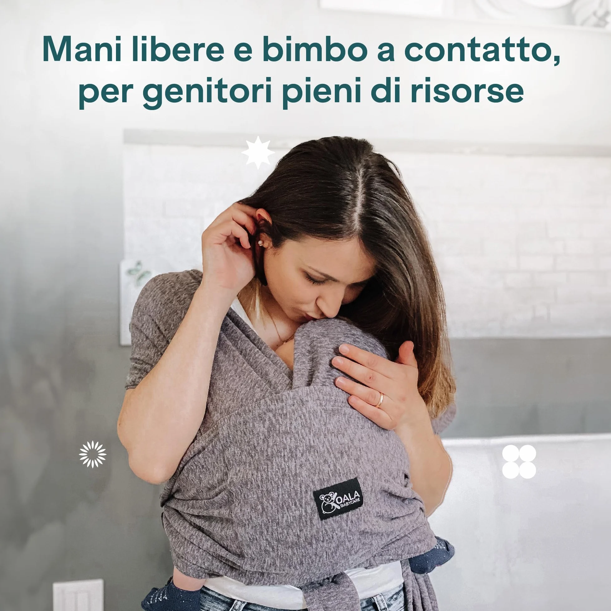 Koala Babycare Fascia Porta Bebe Neonato Regolabile Unisex Marsupio Neonati Multiuso Fino a 9kg Antracite