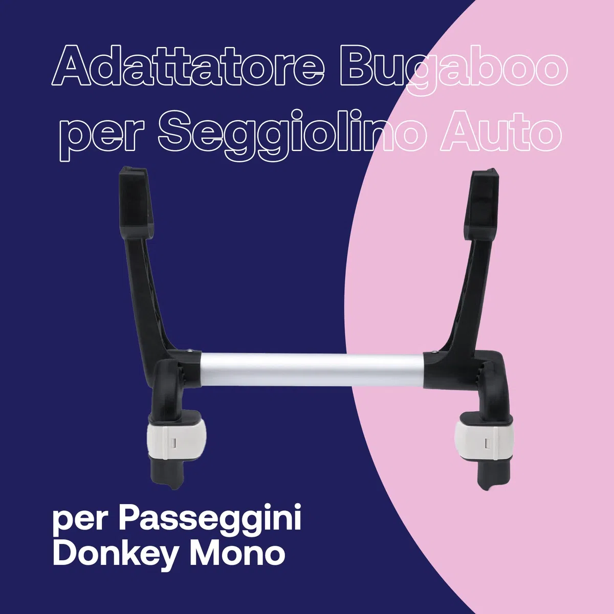 Adattatore Bugaboo per Seggiolino Auto per Passeggini Donkey, Donkey 2 e 3 Mono e Duo, Facile Sistema Click and Go, Nero