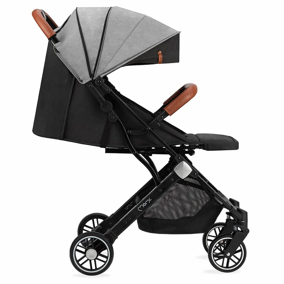 MoMi ESTELLE Passeggino Leggero pieghevole da viaggio 6 mesi 15 kg cinture 5 punti schienale reclinabile ruote EVA
