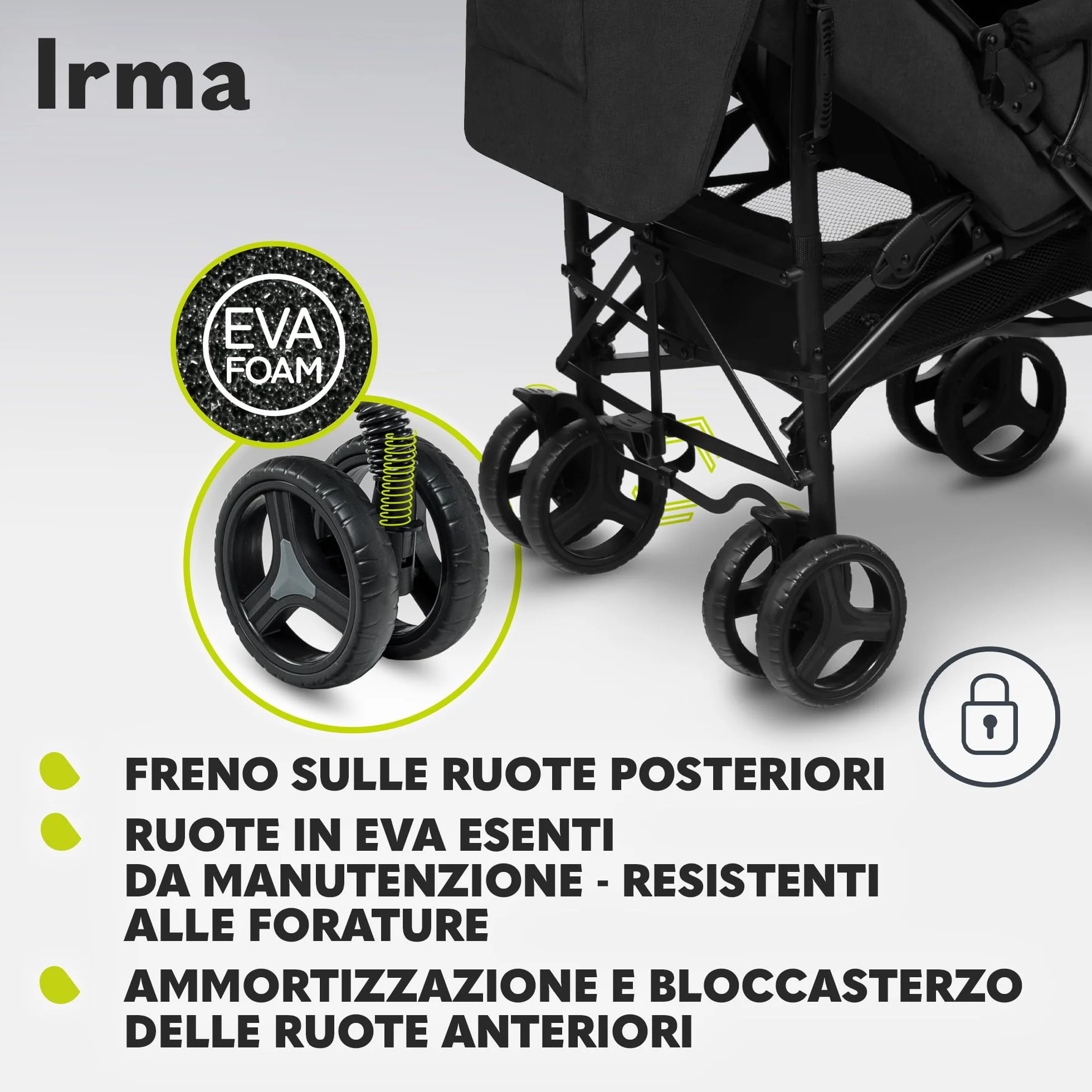 LIONELO Irma Passeggino Leggero Pieghevole Compatto per Bambini 6 Mesi 3 Anni