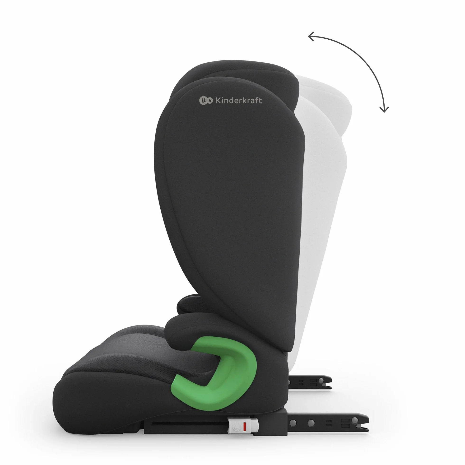 Kinderkraft JUNIOR FIX2 PRO I-SIZE Seggiolino auto 15-36 kg, Gruppo 2-3, 100-150 cm, con Isofix, Poggiatesta regolabile, Sistemi di sicurezza, Leggero Facile da trasportare, Facile da pulire, Nero
