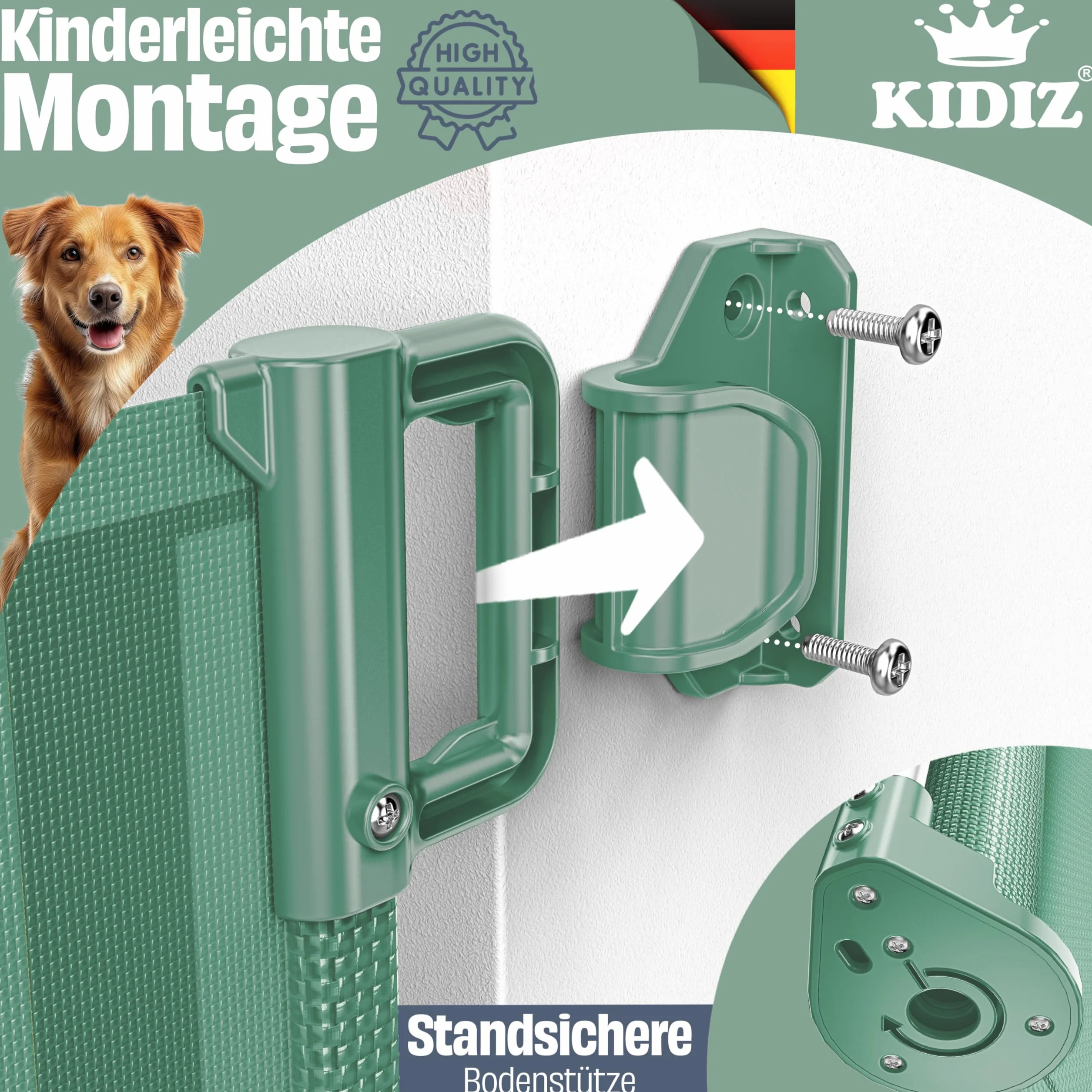 KIDIZ Griglia di protezione per scale e porte allungabile 0-140 cm sicura per bambini e animali domestici