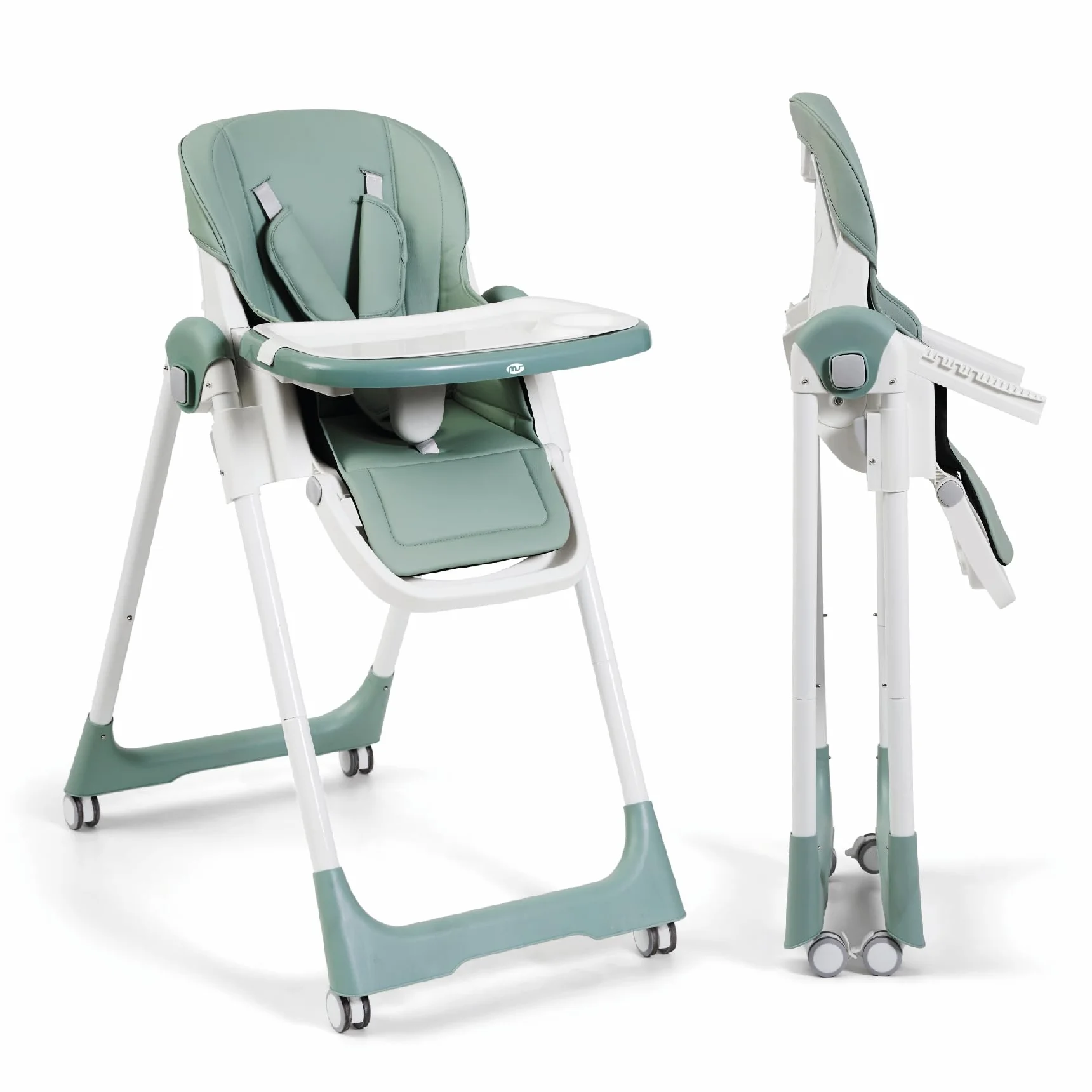 MS BabyWorld Seggiolone Pappa Evolutivo Tasty 7 Posizioni Altezza 3 Reclinazione Vassoio Estraibile Poggiapiedi Regolabile Pieghevole