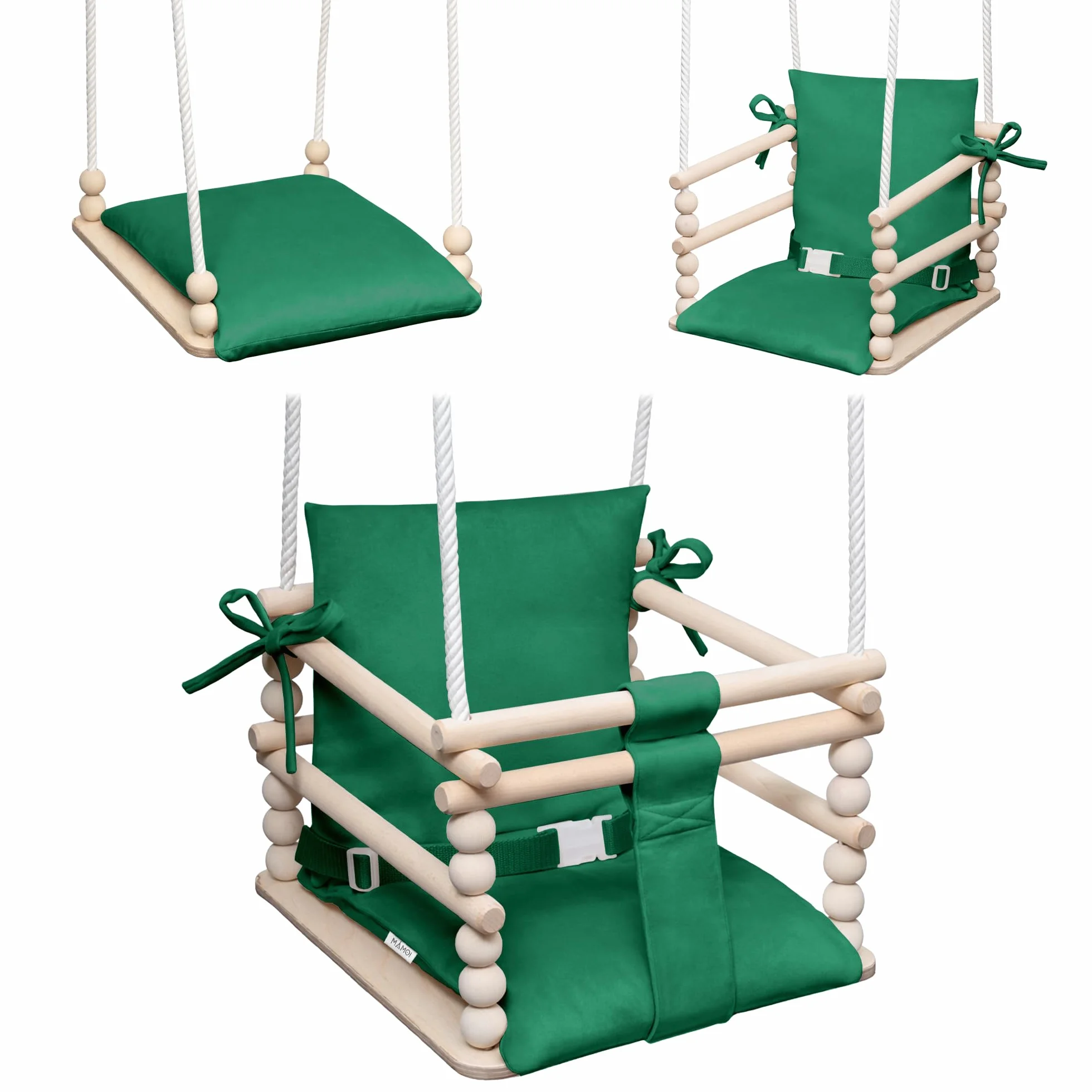 MAMOI altalena per bambini 3 in 1 con cintura di sicurezza, altezza regolabile, altalena da casa, struttura stabile, montaggio facile, altalena da interno per bambini