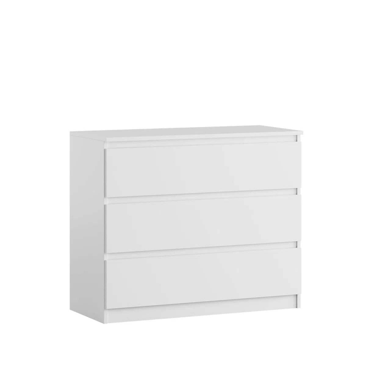 Cassettiera a 3 cassetti | Bianco 90 cm Ideale per camera da letto, soggiorno, camera dei bambini e ufficio | Cassettiera spaziosa | Design moderno | 90 x 75 x 40 cm